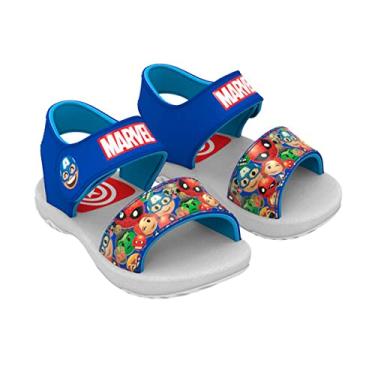 Imagem de Sandália Marvel Little Heroes, Grendene Kids, Bebê Meninos, Cinza/Azul, 19