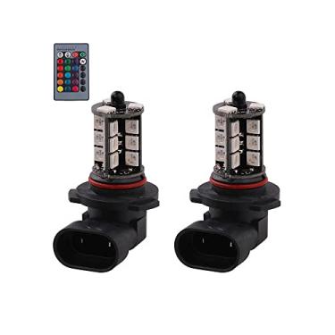 Imagem de 1797 9006 HB4 LED RGB lâmpada de neblina âmbar amarelo branco multicolorido 16 cores kit de interruptores de mudança de cor lâmpadas estroboscópicas para carro caminhões interruptor de controle remoto sem erros, substituição Plug and Play 12V 5050SMD