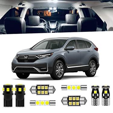 Imagem de ENDPAGE 11 peças CRV HRV LED Kit de luz interior para Honda CR-V HR-V 2013 2014 2015 2016 2017 2018 2019 2020 2021 Branco 6000K Pacote de iluminação LED interior + Luzes para placa de carro, ferramenta de instalação