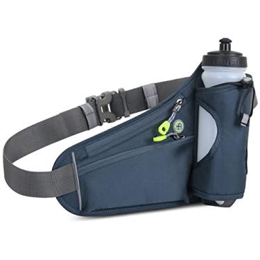 Imagem de Cinto de hidratação de corrida com garrafa de água pacote de cintura esportivo para homens mulheres maratona caminhada ciclismo impermeável refletivo ajustável, cinza, 30 * 22 cm