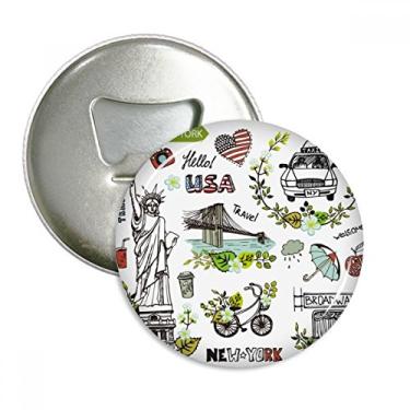 Imagem de Emblema multifuncional Spring Liberty New York America Graffiti abridor de garrafas ímã de geladeira