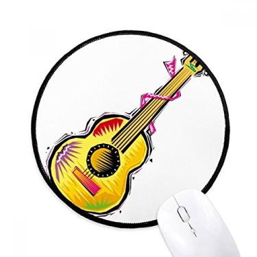 Imagem de Instrumento Guitarra México Ilustração Mouse Pad Desktop Escritório Tapete Redondo para Computador