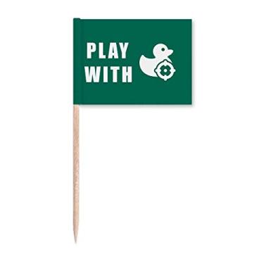 Imagem de Pato, cruzeiro, art déco, presente, moderno, palito, bandeiras, marcador, decoração de festa