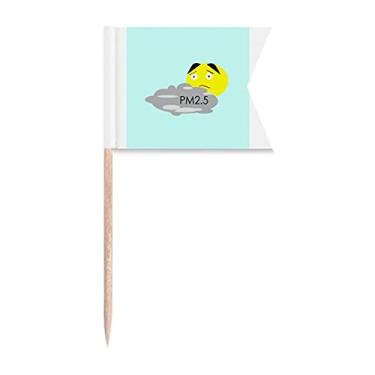 Imagem de Bandeiras de palito de descarga PM2.5 de qualidade do ar para marcação de rotulagem para bolo de festa comida placa de queijo
