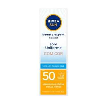 Imagem de NIVEA SUN Protetor Solar Facial Beauty Expert Com Cor FPS 50 50g - Alta proteção UVA/UVB, cor que se adapta aos tons de pele, minimiza os efeitos da luz visível, textura leve e de rápida absorção