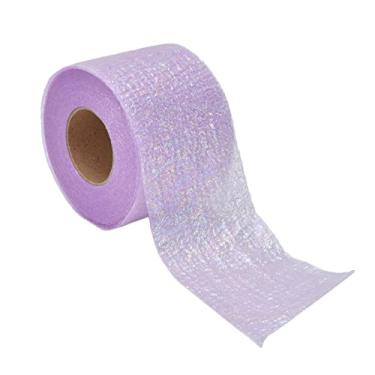 Imagem de Pssopp Tule Rolls Sequins Tulle Rolls Ribbons Color Gradient Christmas Band for DIY Homemade Kids Bow Hair Accessories Tule (roxo claro)
