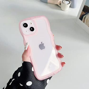 Imagem de Capa ondulada transparente para iPhone 13 12 11 Pro Max XS XR X 8 7 Plus Capa de TPU Proteção total Silicone Bumper, Rosa, para iPhone SE 2020