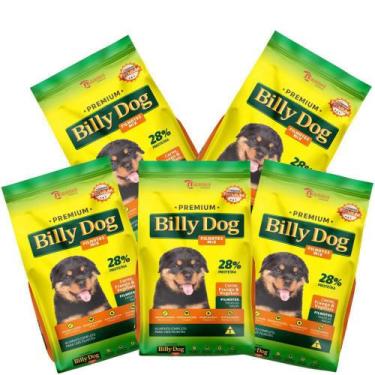 Imagem de Ração Billy Dog Mix 5Kg - Kit Com 5 Pacotes De 1Kg - Cães  Filhotes