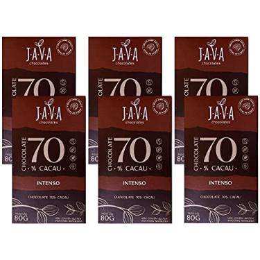 Imagem de Kit 6 Chocolate 70% Cacau Chocolate Intenso Vegano 80g Java