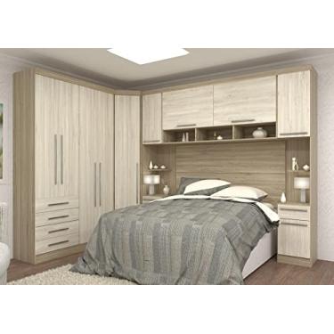 Imagem de Guarda Roupa Dormitório Modulado Master Casal 1,38 m Canto - Avelã Rústico e Ártico Rústico - Luciane M04
