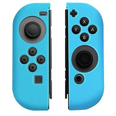 Imagem de OSTENT Capa protetora de silicone para controle joy-con Nintendo Switch cor azul