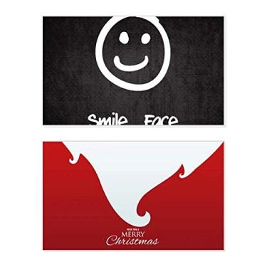 Imagem de Smile White Cute Chat Happy Pattern Holiday Merry Christmas Cartões de parabéns Mensagem de Natal