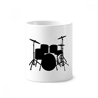 Imagem de Kit de bateria Song Music com suporte de caneta de escova de dentes de energia copo de cerâmica branco 355 ml