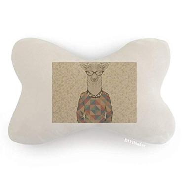 Imagem de DIYthinker Almofada de apoio de cabeça para decoração de pescoço com efeito artístico colorido de animais de veado