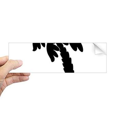 Imagem de DIYthinker Adesivo retangular de para-choque com silhueta preta de planta de coqueiro, decalque para janela