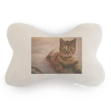 Imagem de DIYthinker Almofada para decoração de pescoço com foto de gato silenciosa Animal Quiet Cat