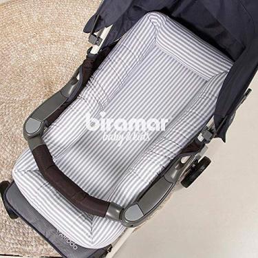 Imagem de Biramar Baby Listrado Ninho para Carrinho e Mini Berço, Cinza, 64 x 36 x 10 cm