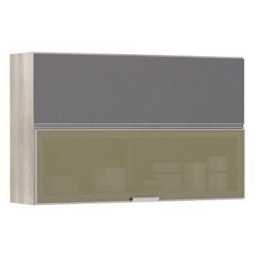 Imagem de Armario Basculante Misto Luciane 120cm 1 Porta Fechada 1 Porta Alumínio com Vidro Reflecta Lis