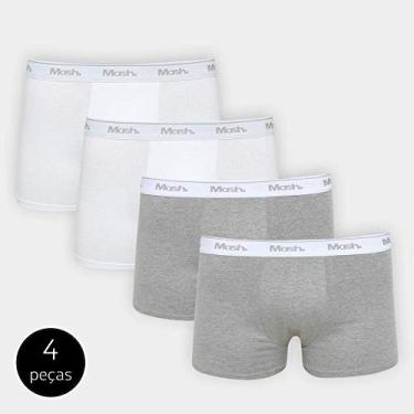 Imagem de Mash - Cueca Boxer 110.15, Masculino, Branco/Branco/Cinza Mescla Claro/Cinza Mescla Claro, M