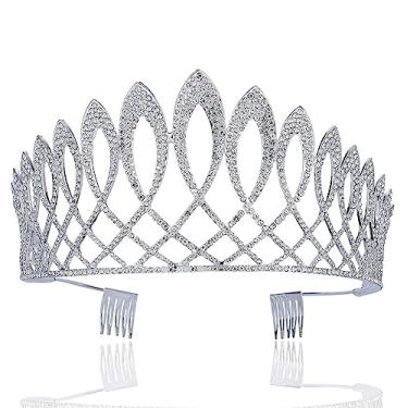 Imagem de Pente de cabelo com strass e cristal austríaco transparente requintado T11925