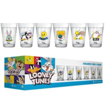 Imagem de Kit 6 Copos Americanos Looney Tunes 190ML com Caixa