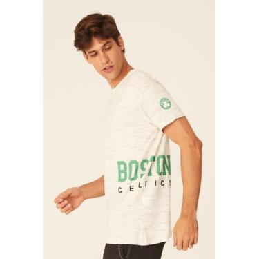 Imagem de Camiseta Nba Estampada Boston Celtics Casual Off White