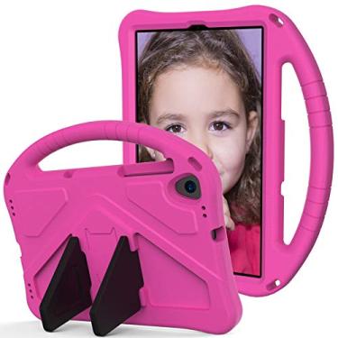 Imagem de Capa infantil compatível com Lenovo Tab M10 HD 2020 X306x/X306F Capa para tablet, capa protetora à prova de choque, resistente a impactos à prova de quedas, alça protetora com alça de ombro (cor: rosa vermelho)