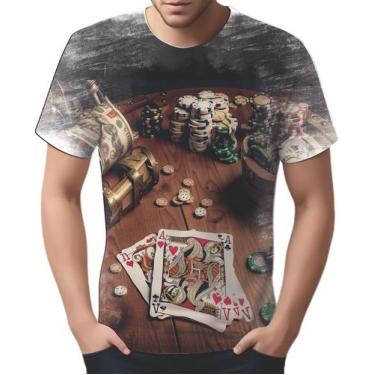 Imagem de Camiseta Camisa Tshirt  Baralho Poker Roleta Sorte Dados 4 - Enjoy Sho