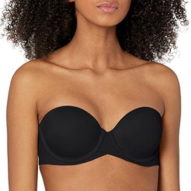 Imagem de Maidenform Sutiã feminino Self Expressions Stay Put, sem alças, alças conversíveis de 5 vias, Preto, 40DD