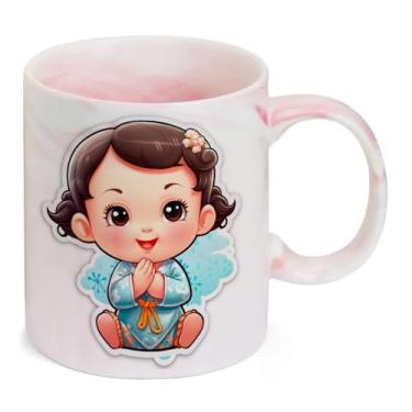 Imagem de Caneca Marmorizada Rosa bebe lindo fazendo graca feliz