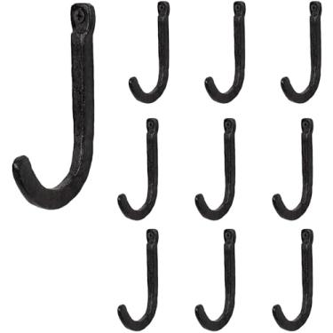 Imagem de Rustic State Sabo — Conjunto de 10 ganchos para pendurar na parede, ganchos multiusos para trilhos de entrada, ferro, ferro fundido