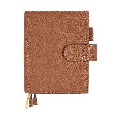 Imagem de Ox Knight Capa planejadora de couro A6 para Hobonichi, Stalogy, Midori Hibino, Leuchtturm1917 e mais - com laço para caneta, compartimentos para cartões, bolso traseiro e marcadores de livro (marrom)