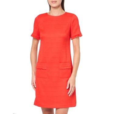 Imagem de Tommy Hilfiger Vestido feminino de tecido com detalhe de franjas, Pôr do sol, 38