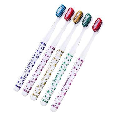 Imagem de RYZGOJV Escovas de dentes premium embaladas individualmente, cerdas de nylon macias multicoloridas, escovas de dentes de limpeza para dentes sensíveis e gengivas recuadas, 4PCS-A08