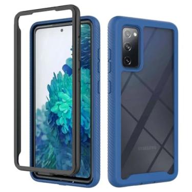 Imagem de Para Samsung S21 Ultra S23 S24 Plus A25 Crystal Case Painel traseiro para Galaxy S22 S 24 23 21 S20 FE 20 Note 10 Pára-choques à prova de choque, azul escuro, para Samsung S23