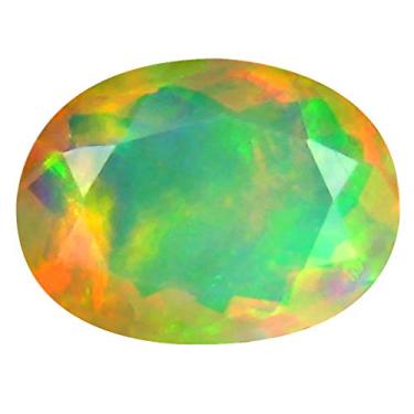 Imagem de 1,99 ct AAA+ Gem de qualidade corte oval (11 x 8 mm) opala arco-íris não aquecida genuína e extraída da pedra preciosa solta da Terra