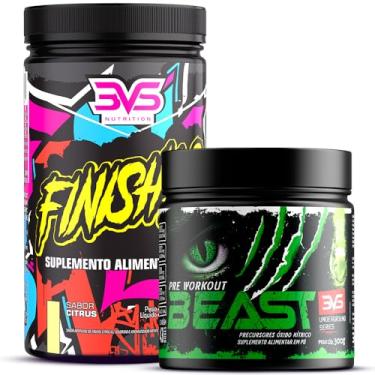 Imagem de 3VS Nutrition Combo Pré Treino Beast Sabor Maça Verde 300g + Finisher Intra/Pós Treino Sabor Citrus 300g