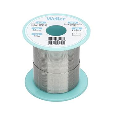 Imagem de Weller WSW SAC L0 (T0051388499) Fio de solda sem chumbo, Diâmetro: 0,5 mm / 0,020 pol, Peso: 100 g/3,527 oz, liga Sn96,5Ag3,0Cu0,5, conteúdo de fluxo 3,5%