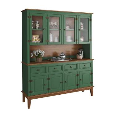 Imagem de Arca E Oratório 8 Portas E 4 Gavetas - Madeira Maciça Verde