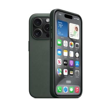 Imagem de Capa original Apple 15 fina para iPhone15 Pro Max 15 Plus, capa protetora magnética de carregamento sem fio (Evergreen, para iPhone 15 pro)