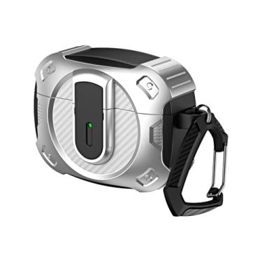 Imagem de LOOKCN Capa para fone de ouvido Apple Airpods Pro2 Nd AirpodsPro 3 2 Fecho de pressão para trava Capa à prova de quedas com fecho antiperda, para AirPods Pro, prata