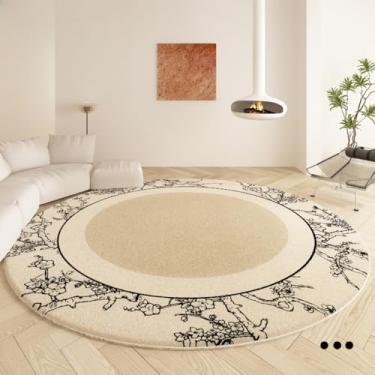 Imagem de Tapete redondo para mesa de café, lavável, resistente à sujeira, para sala de estar, vestiário, decoração macia, 10, diâmetro 160cm