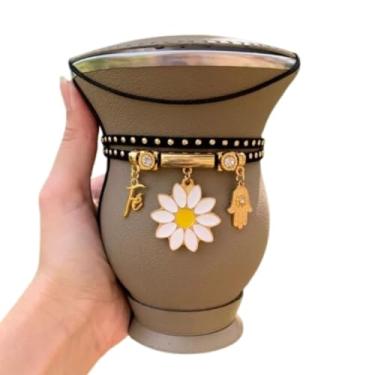 Imagem de Kit Chimarrão: Cuia de Porongo Revestida, Pulseira/Choker - Diversas Cores (Areia)