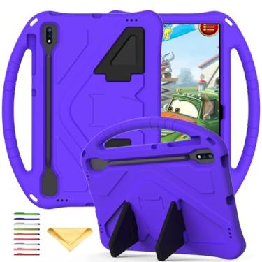 Imagem de UUcovers Capa infantil para Samsung Galaxy Tab S7 FE 5G 31.5 cm 2021 modelo (SM-T730/T733/T736/T738), com suporte para caneta S Pen, suporte/pega/suporte, EVA macio, à prova de choque, leve, para