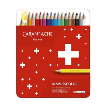 Imagem de Lápis De Cor Caran D`Ache Swisscolor Permanente 18 Cores