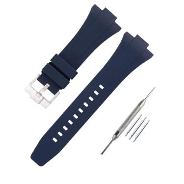 Imagem de JETHENG Pulseira de borracha masculina de substituição para Tissot PRX Powermatic 80 40 mm feminina para trabalho ao ar livre à prova d'água, pulseira de relógio de silicone, fivela, azul