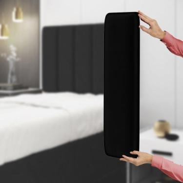 Imagem de Painel Modulado Nashira 140 Veludo Aradecor, Preto, CASAL PADRãO