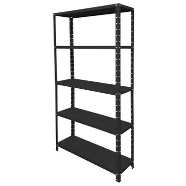 Imagem de Estante Aço 5 Prateleiras Reguláveis 25cm Multiuso Preta - BMS Móveis