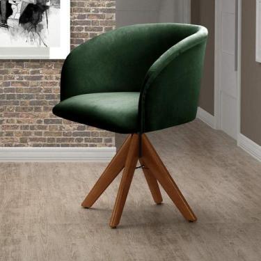 Imagem de Poltrona Atenas Base Giratória de Madeira Sala - BELLA DECOR