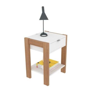 Imagem de Mesa de Cabeceira Multimóveis VCR35003, Amêndoa/Branco